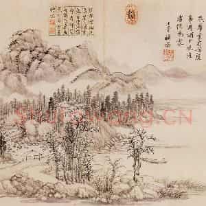 清代 王翚《山水》国画山水写意作品图片鉴赏
