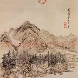 清代 王翚《图绘》国画山水写意作品图片鉴赏