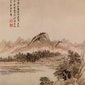 清代 王翚《图绘》国画山水写意作品图片鉴赏