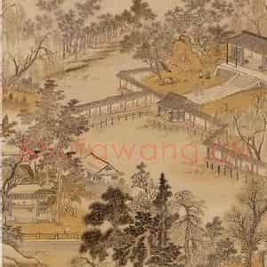 清代 王翚《水村图》国画山水写意作品图片鉴赏