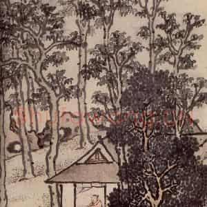明代 孙克弘《销间清课图》国画山水作品图片鉴赏