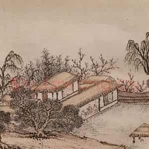 明代 孙克弘《销间清课图》国画山水作品图片鉴赏
