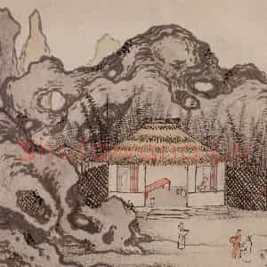 明代 孙克弘《销间清课图》国画山水作品图片鉴赏