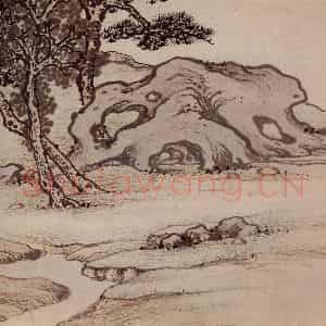 明代 孙克弘《销间清课图》国画山水作品图片鉴赏