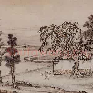 明代 孙克弘《销间清课图》国画山水作品图片鉴赏
