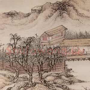 明代 孙克弘《销间清课图》国画山水作品图片鉴赏