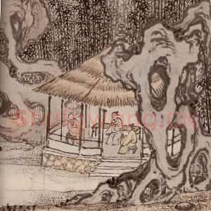 明代 孙克弘《销间清课图》国画山水作品图片鉴赏