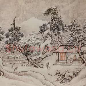 明代 孙克弘《销间清课图》国画山水作品图片鉴赏