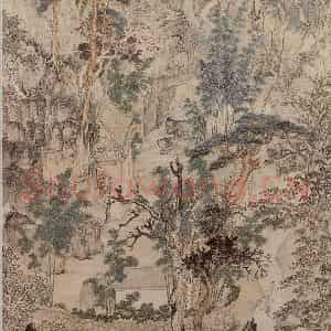 明代 张宏《栖霞山图》国画山水作品图片鉴赏