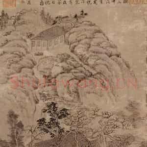 明代 杜琼《师林图》国画山水作品图片鉴赏
