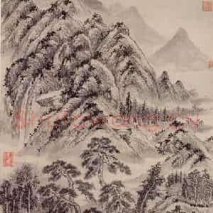 明代 杜琼《南湖草堂图》国画山水作品图片鉴赏