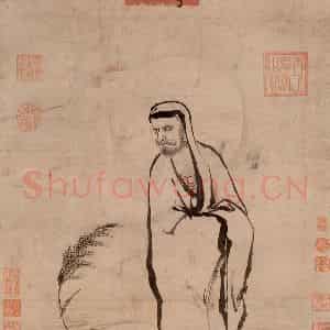 明代 宪宗《画达摩》国画人物作品图片鉴赏