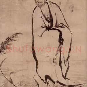 明代 宪宗《画达摩》国画人物作品图片鉴赏