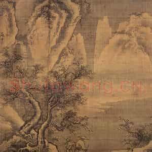 明代 吴伟《寒山积雪》国画山水作品图片鉴赏