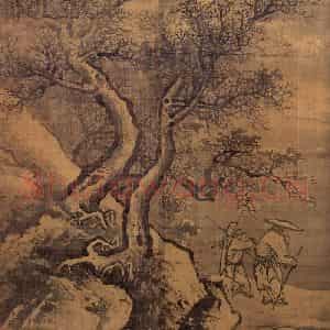明代 吴伟《寒山积雪》国画山水作品图片鉴赏