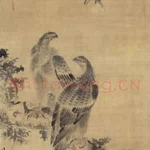 明代 林良《画鹰》国画花鸟作品图片鉴赏