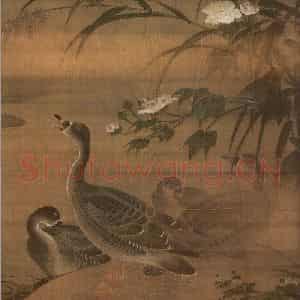 明代 吕纪《秋渚水禽》国画花鸟作品图片鉴赏