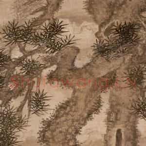 明代 谢时臣《青松白云图》国画山水作品图片鉴赏