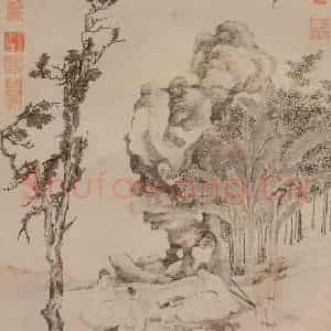 明代 谢时臣《高人雅集图》国画山水作品图片鉴赏