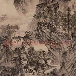 明代 谢时臣《林峦秋霁图》国画山水作品图片鉴赏
