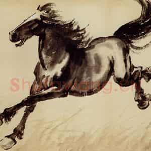 现代 徐悲鸿《奔马》国画综合作品图片鉴赏