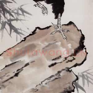 现代 徐悲鸿《晨鸣》国画综合作品图片鉴赏