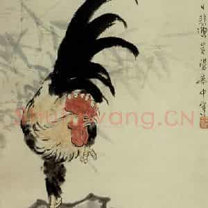 现代 徐悲鸿《雄鸡独立立幅》国画综合作品图片鉴赏
