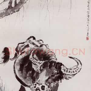 现代 徐悲鸿《野塘清趣》国画综合作品图片鉴赏
