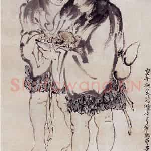 现代 徐悲鸿《二仙图》国画人物作品图片鉴赏