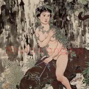现代 徐悲鸿《山鬼》国画综合作品图片鉴赏