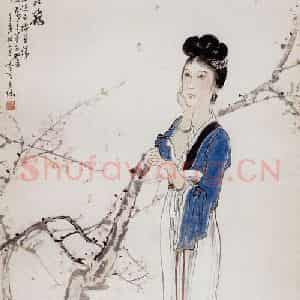 现代 徐悲鸿《仕女图立幅》国画综合作品图片鉴赏