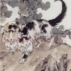 现代 徐悲鸿《寻视》国画综合作品图片鉴赏