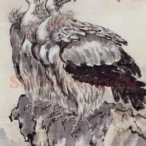 现代 徐悲鸿《双鹫》国画综合作品图片鉴赏