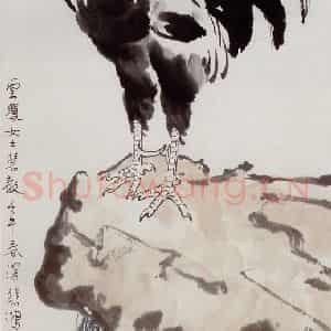 现代 徐悲鸿《鸡轴》国画综合作品图片鉴赏