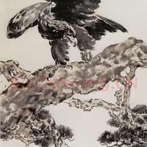 现代 徐悲鸿《展翅》国画综合作品图片鉴赏