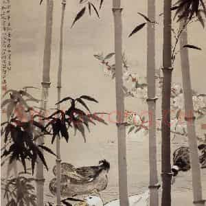 现代 徐悲鸿《徐悲鸿 谢稚柳 黄君璧作春江水暖图》国画综合作品图片鉴赏
