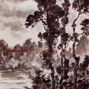 现代 徐悲鸿《中秋》国画综合作品图片鉴赏