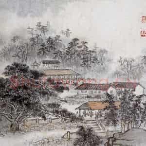 1961年 钱松岩《黄山云谷寺》国画综合作品图片鉴赏