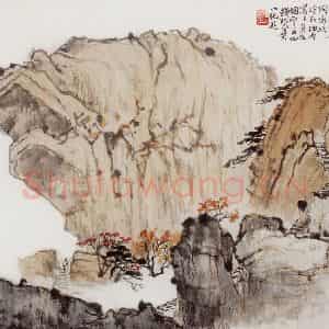1961年 钱松岩《黄山鳌鱼洞》国画山水作品图片鉴赏