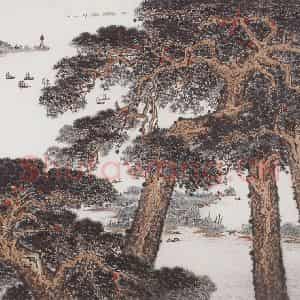 1982年 钱松岩《具区胜境忆家乡》国画综合作品图片鉴赏