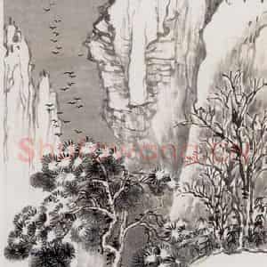 1946年 钱松岩《对雪图》国画综合作品图片鉴赏