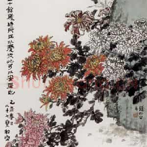 20世纪50年代初期 钱松岩《安居图》国画花鸟作品图片鉴赏