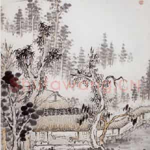 1928年 钱松岩《南郭草堂图》国画综合作品图片鉴赏