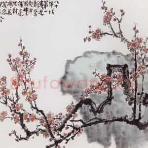 1980年 钱松岩《八十年代第一春》国画花鸟作品图片鉴赏