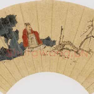 1935年 钱松岩《梅花高士》国画综合作品图片鉴赏