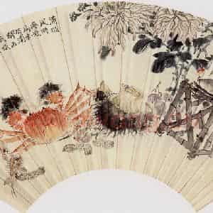 20世纪40年代 钱松岩《芋煨初熟一灯青》国画综合作品图片鉴赏