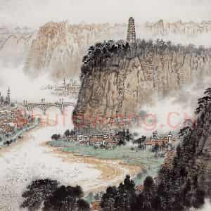 1973年 钱松岩《延安颂》国画综合作品图片鉴赏