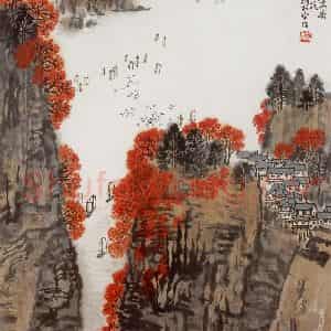 20世纪60年代 钱松岩《百舸争流》国画综合作品图片鉴赏