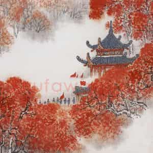 20世纪60年代初期 钱松岩《爱晚亭》国画综合作品图片鉴赏