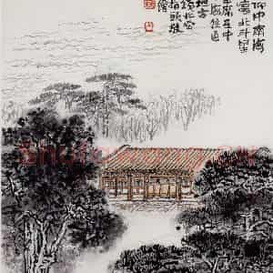 20世纪70年代后期 钱松岩《中南海》国画综合作品图片鉴赏